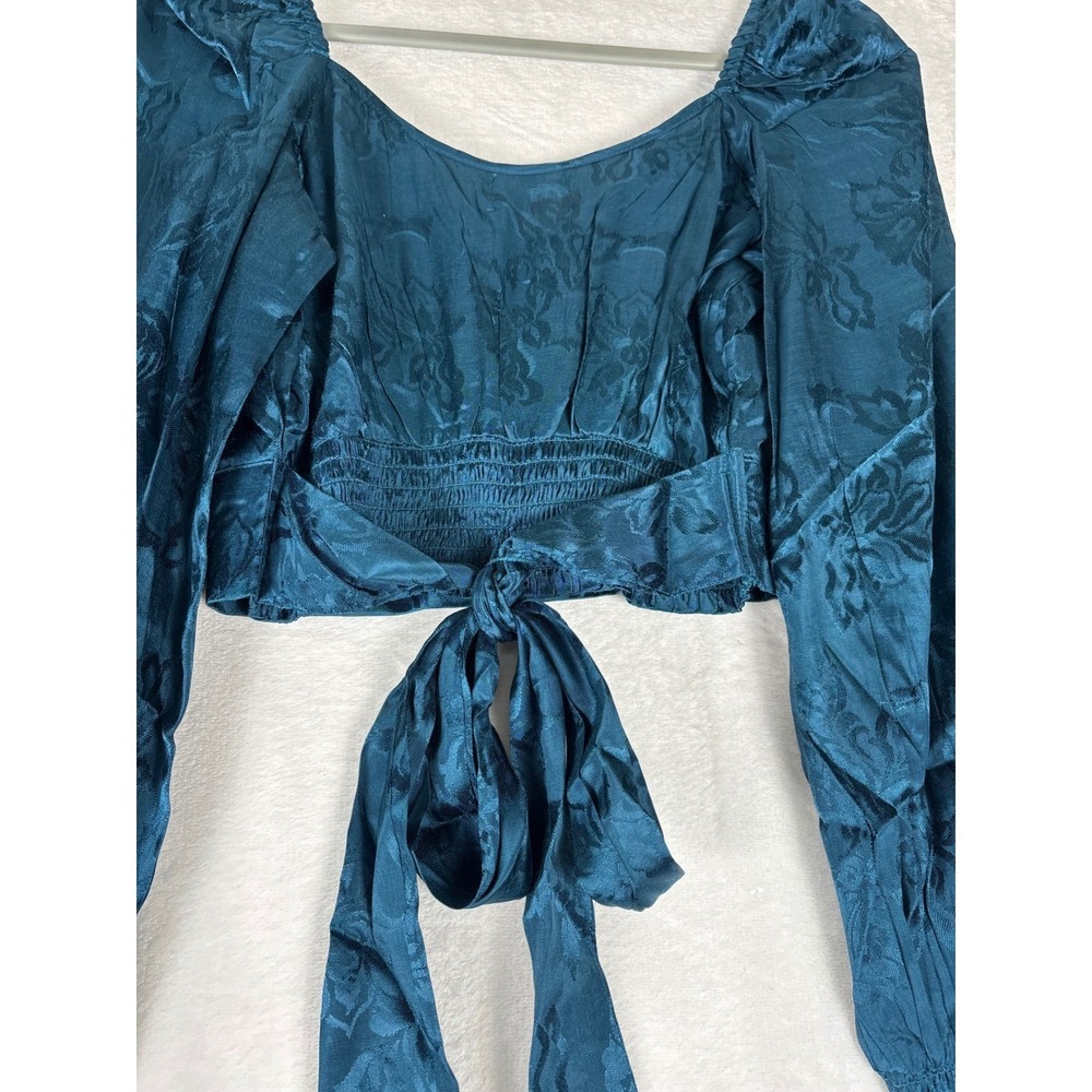 Band of The Free New XS Deep Teal Crop Top Boho Festival Whimsygoth - Picture 5 of 11